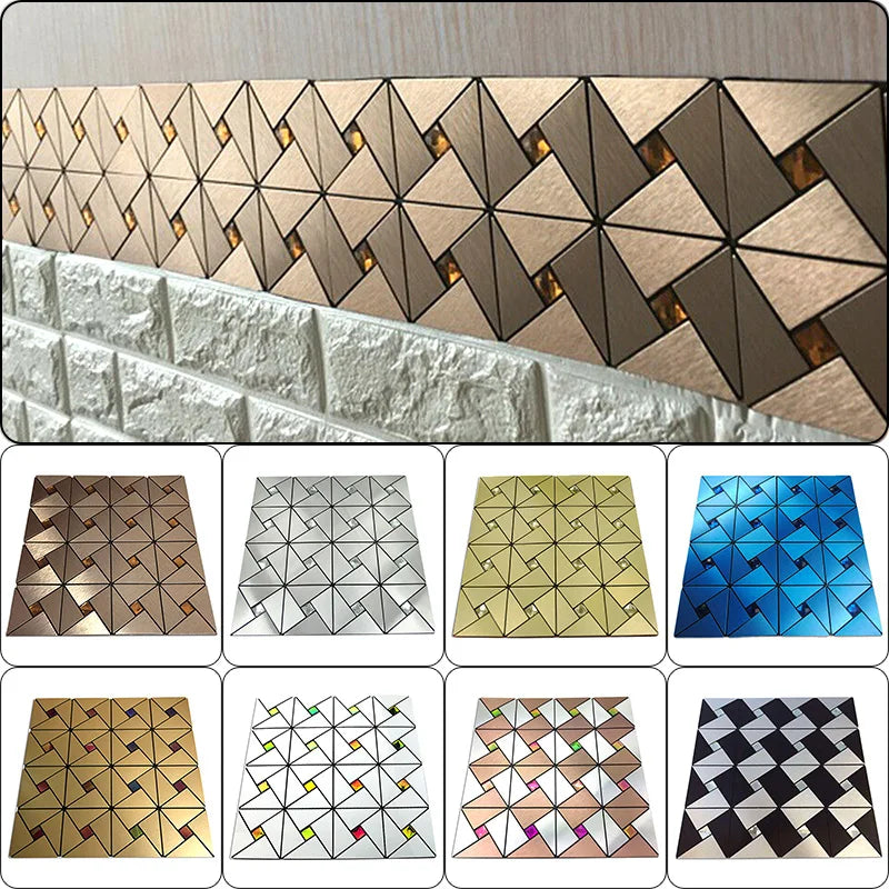 3 Pcs Self Adhesive Mosaic Stick Wall Tile Backsplash Kitchen Bathroom Washbasin Living Room Background KTV Decor Wall Decal