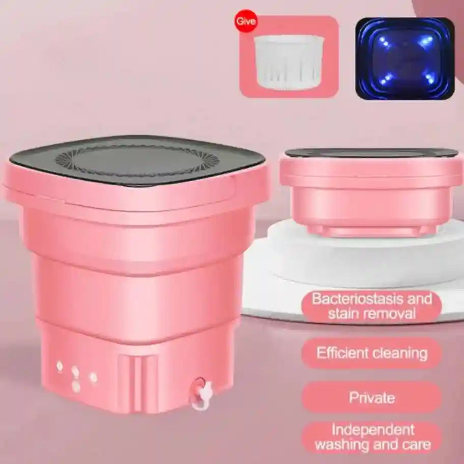 Tidesmit portable mini folding washing machine with drain bucket for compact laundry cleaning of socks and underwear