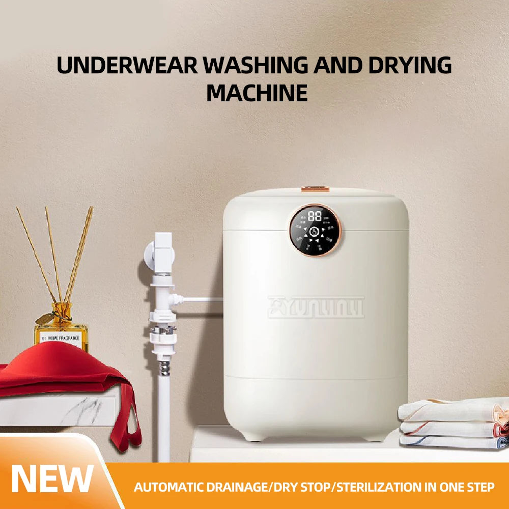 Tidesmit portable automatic underwear and socks washer with integrated drying function, side profile view 17