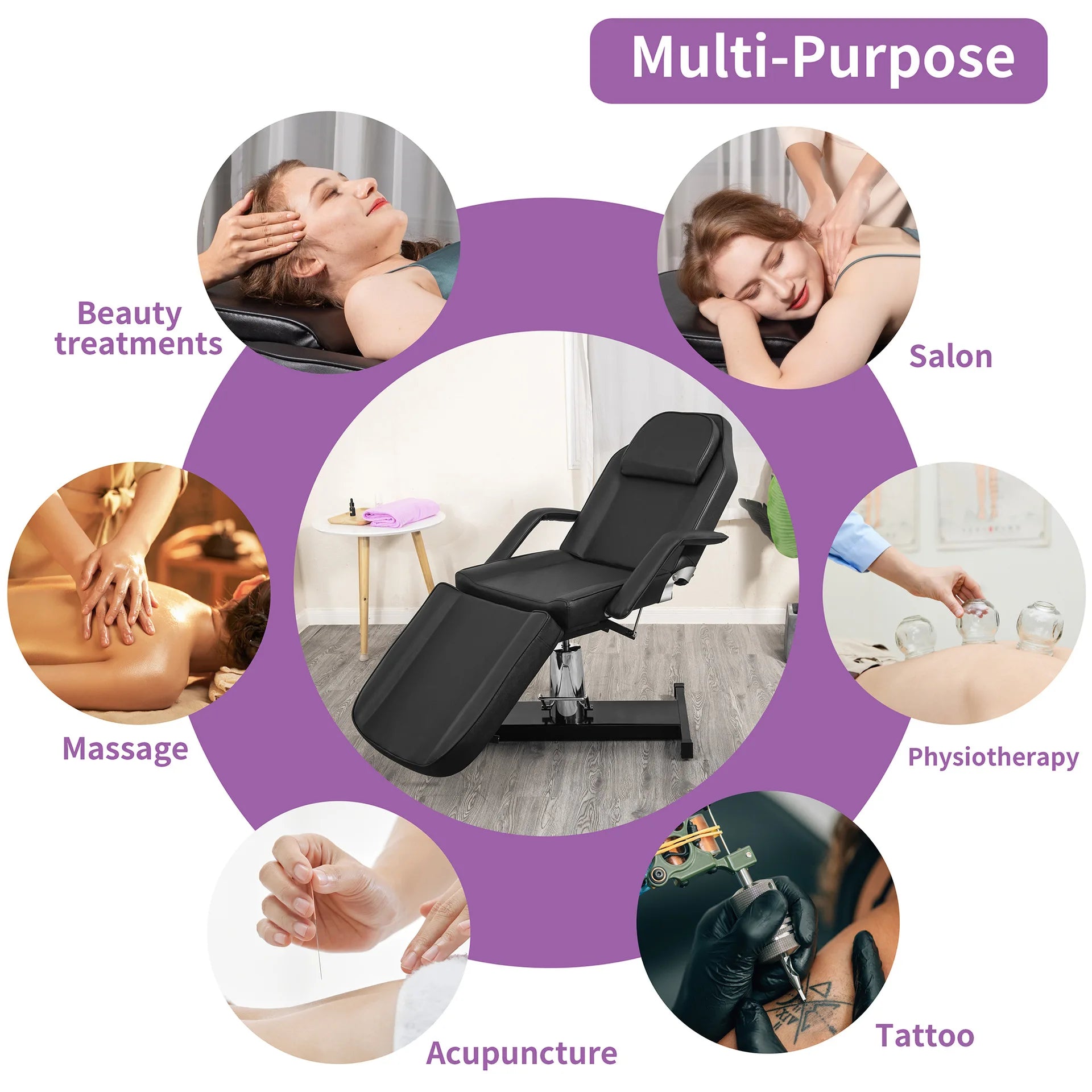 Massage Chair for Facial Spa - Ergonomic Reclining Electric Bed Massage Chairs Tidesmit