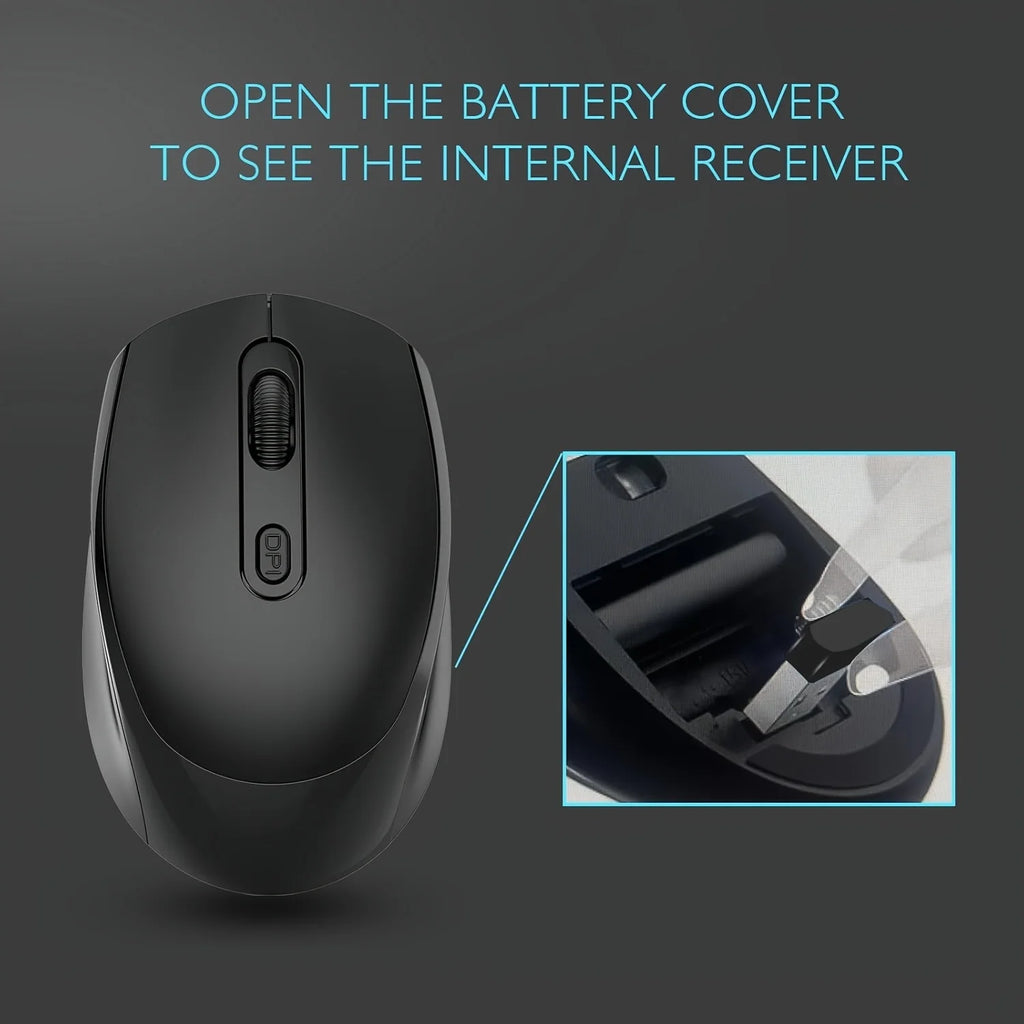 Dual Mode Wireless Mouse Bluetooth-Compatible 2.4G Wireless Mouse Computer Mice for Windows 7/8/10 Mac iOS Android Laptop Tablet