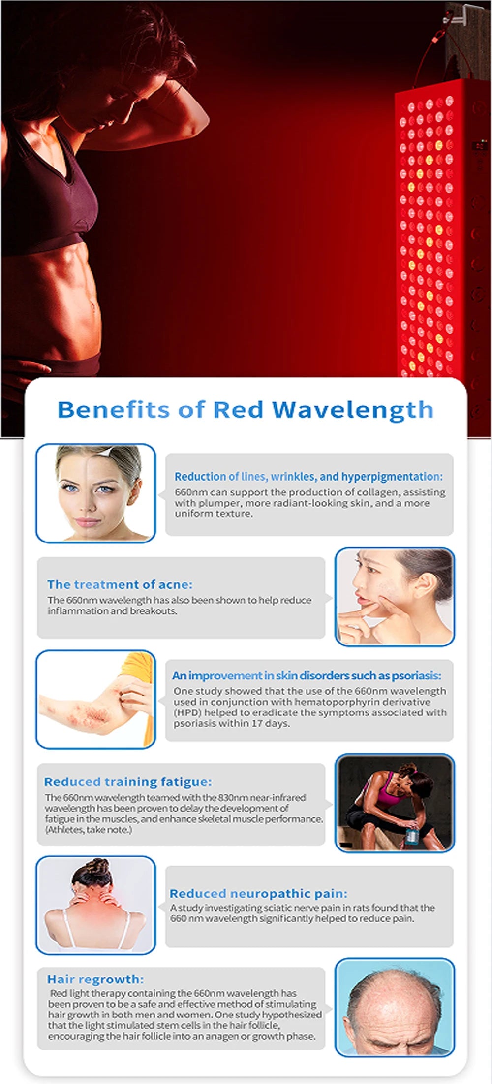 LED Red Light Therapy Panel Full Body 630nm 660nm 810nm 830nm 850nm Near Infrared Lamp Therapy Device P300 P500 P900 P1500 P2000