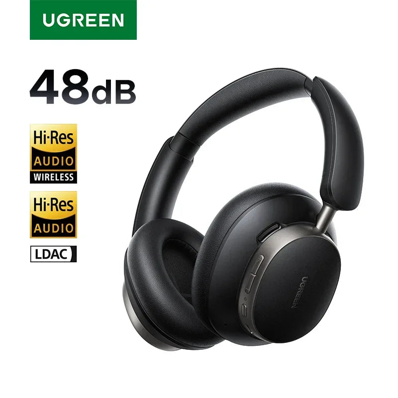 UGREEN Studio Pro 48dB ANC Wireless Headphones Over Ear Bluetooth Earphones Active Noise Cancellation Hi-Res LDAC 120h Playtime Tidesmit