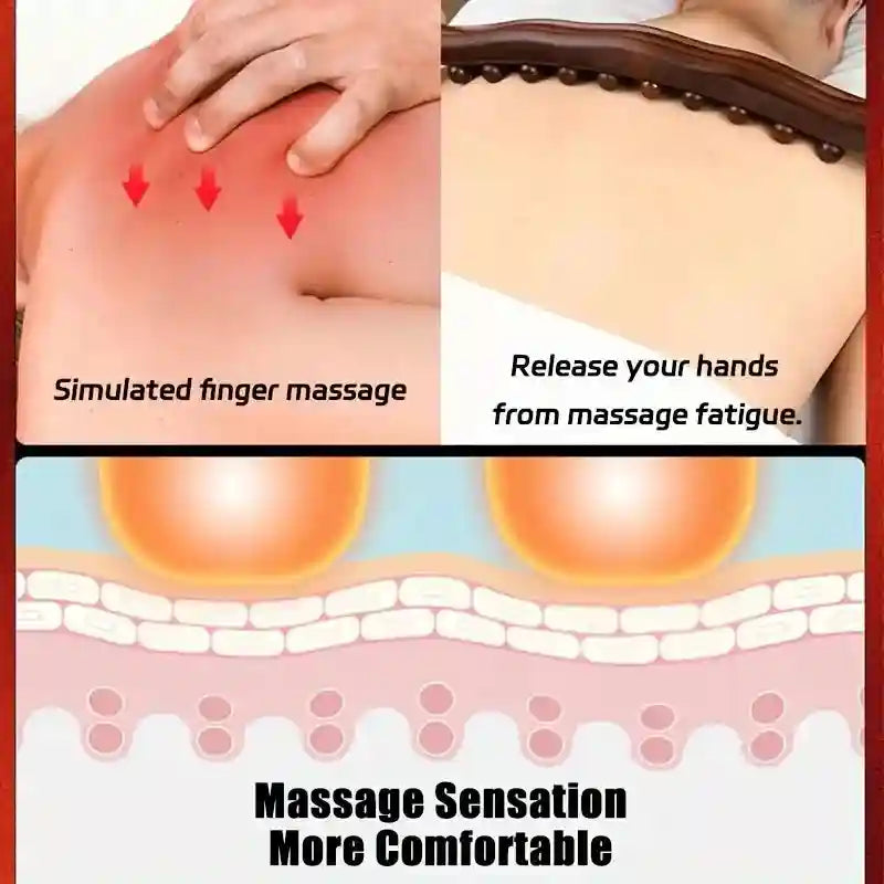 Massage Stick Double Row 20 Beads Wooden Manual Tool for Muscle Relief Eye Massage Instrument Tidesmit