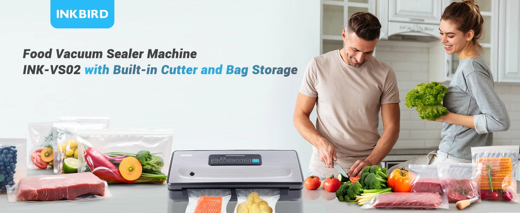 INKBIRD 3rd Vacuum Sealer with Starter Kit -80KPA Strong Suction Kitchen Household Food Vacuum Sealer Machine for Meat,Vegetable
