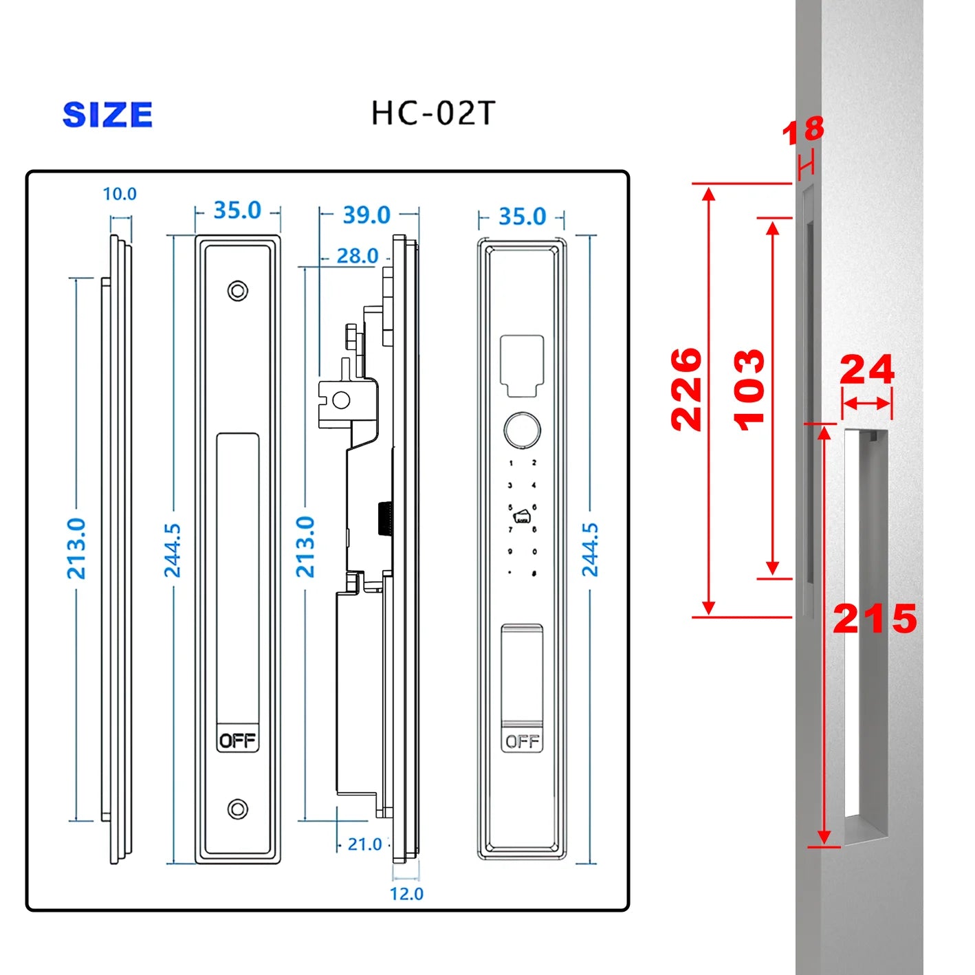 WINFREE Slim Swing or Sliding Door Smart Lock with Fingerprint Passcode Card Digital Tuya Bluetooth Smart Lock