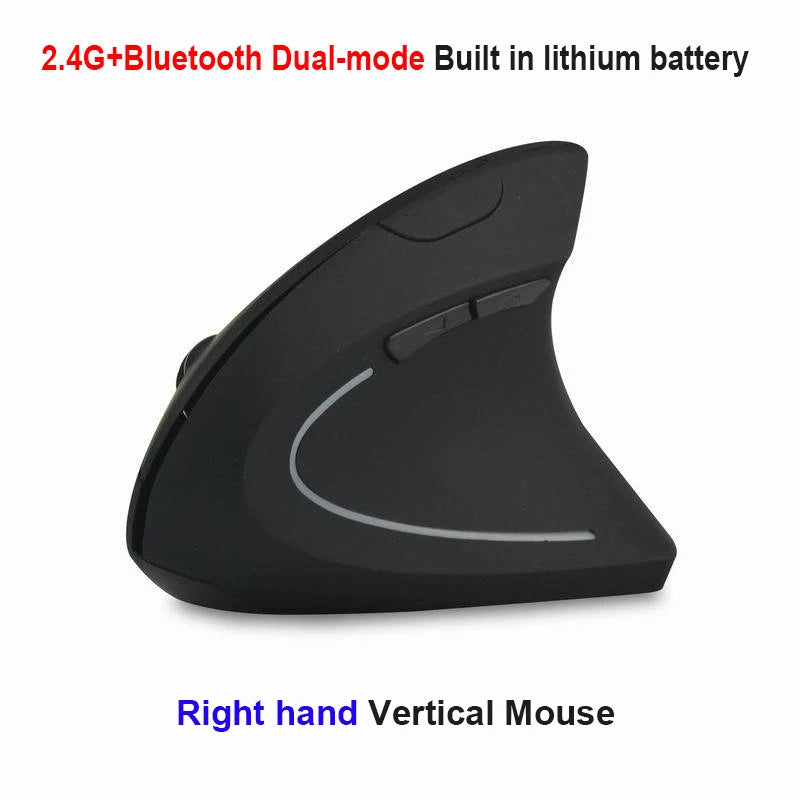 Left Right Hand Vertical Mouse Ergonomic Wireless with Bluetooth Double Mode Mouse Computer PC Mice Rechargeable Gaming Mouse