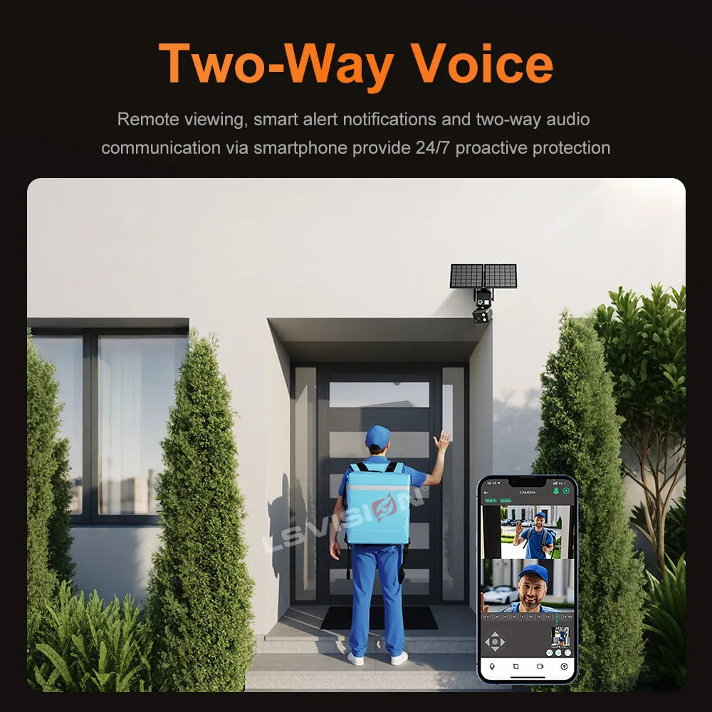 LS VISION 20XZoom 2in1 4G and Wifi AOV Solar Camera 8MP 24/7 Recording Outdoor Surveillance Camera AI Humanoid/Car/Pet Detection