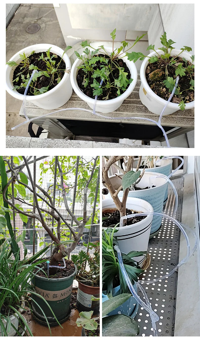 New Automatic Drip Irrigation System Greenhouse Watering Timer Garden Water Pump Controller Potted Plant Watering Device Set