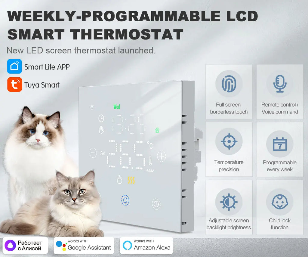 Smart Thermostat Tuya WiFi for Water/Electric Floor Heating Gas Boiler Remote Temperature Controller Alexa Google Yandex Voice