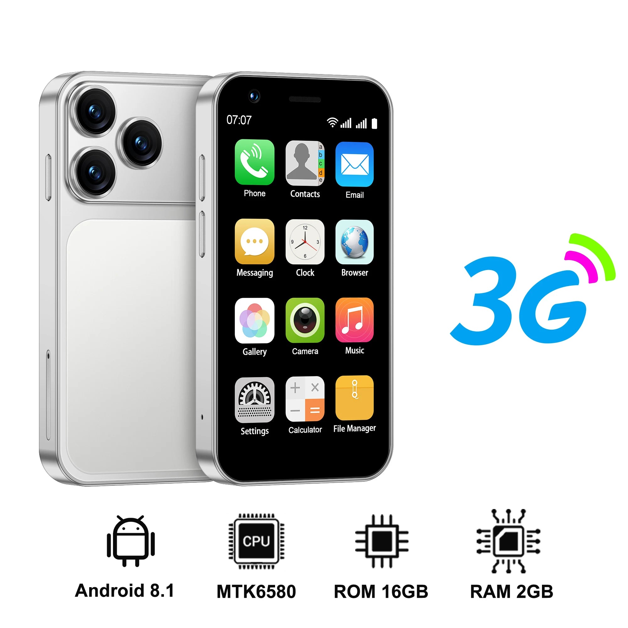 SERVO 18SE mini Smartphone 3.0inch HD Display 3G WCDMA 2GB+16GB GPS Android Small Portable Cellphone Dual SIM Standby Play Store