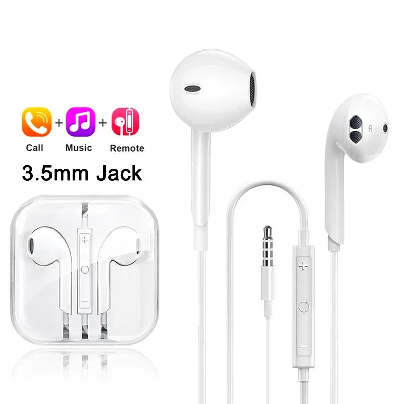 Original Earbuds For iPhone 17 Air 16 15 Pro Max Headphones Type C Wired Earphones For Apple iPhone 14 13 12 11 Pro Max Headset 3.5MM Jack Tidesmit