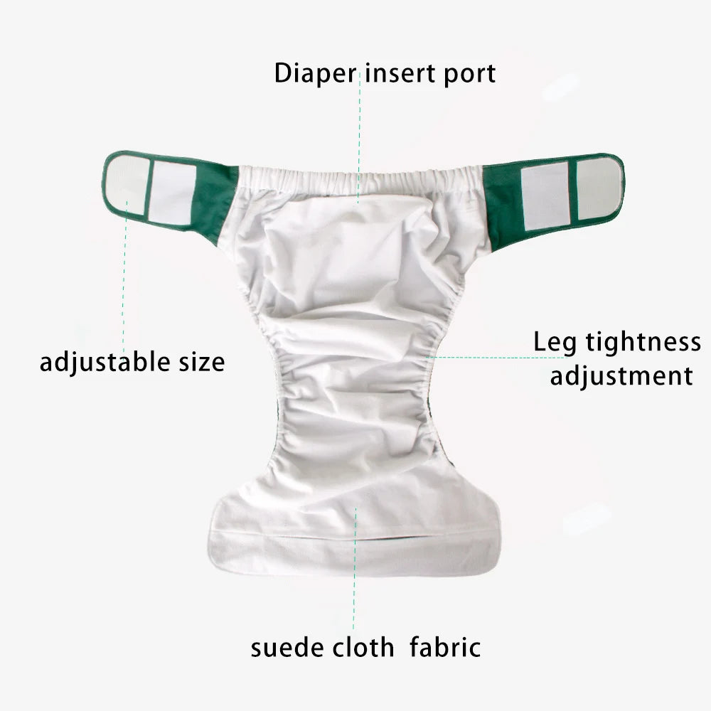 Adult Suede Cloth Diaper Waterproof Washable Pants Leakage Adjustable Incontinence Cotton Underwear Diaper Pants Men Women New