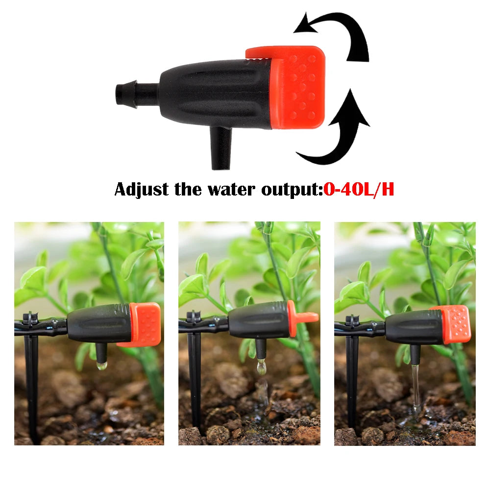 Adjustable Micro Drip Irrigation Emitter Dripper  Inch, Garden Lawn DIY Watering System Sprinkler Replacement Head