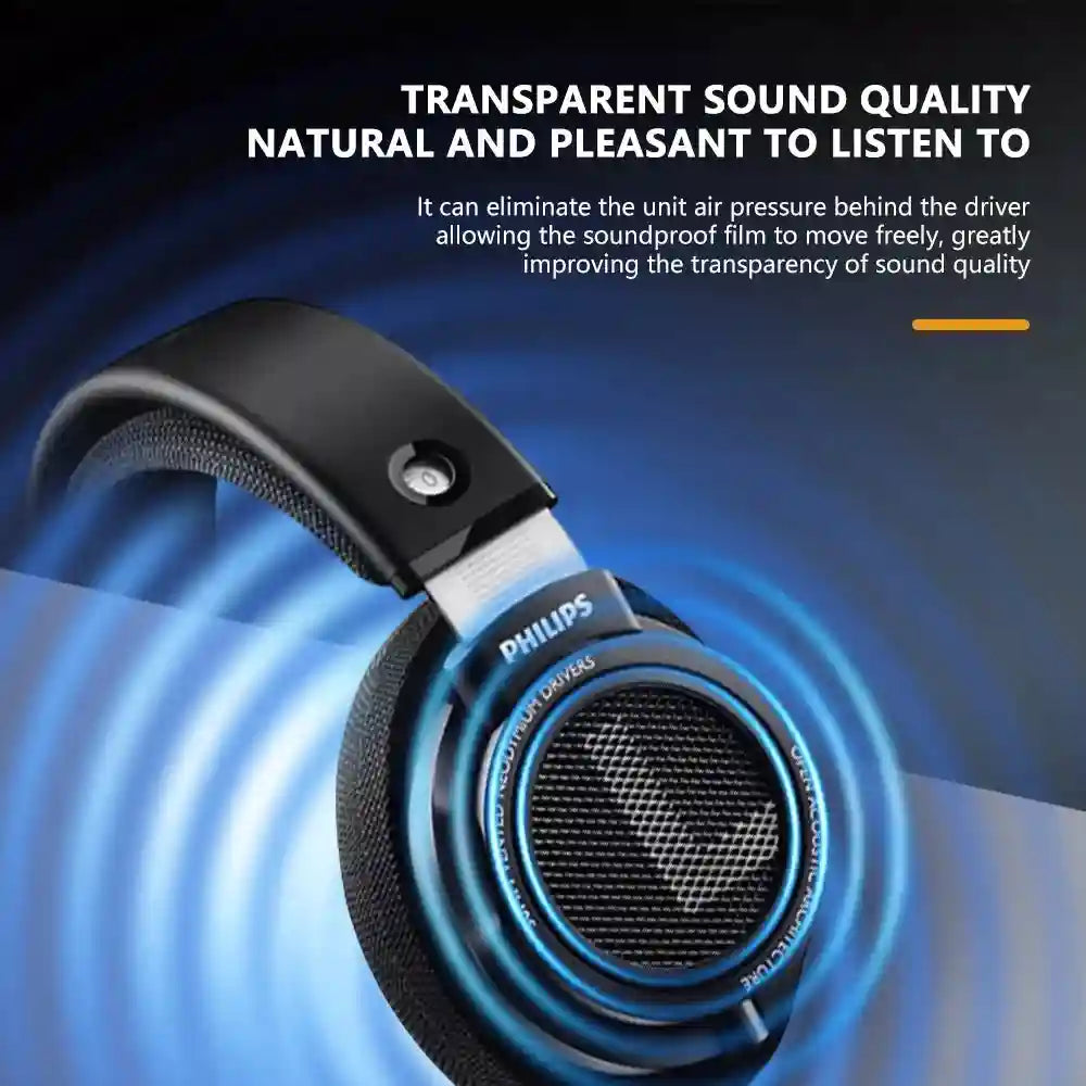 Wired HiFi Open Back Studio Headphones - Black Over Ear Monitor Tidesmit