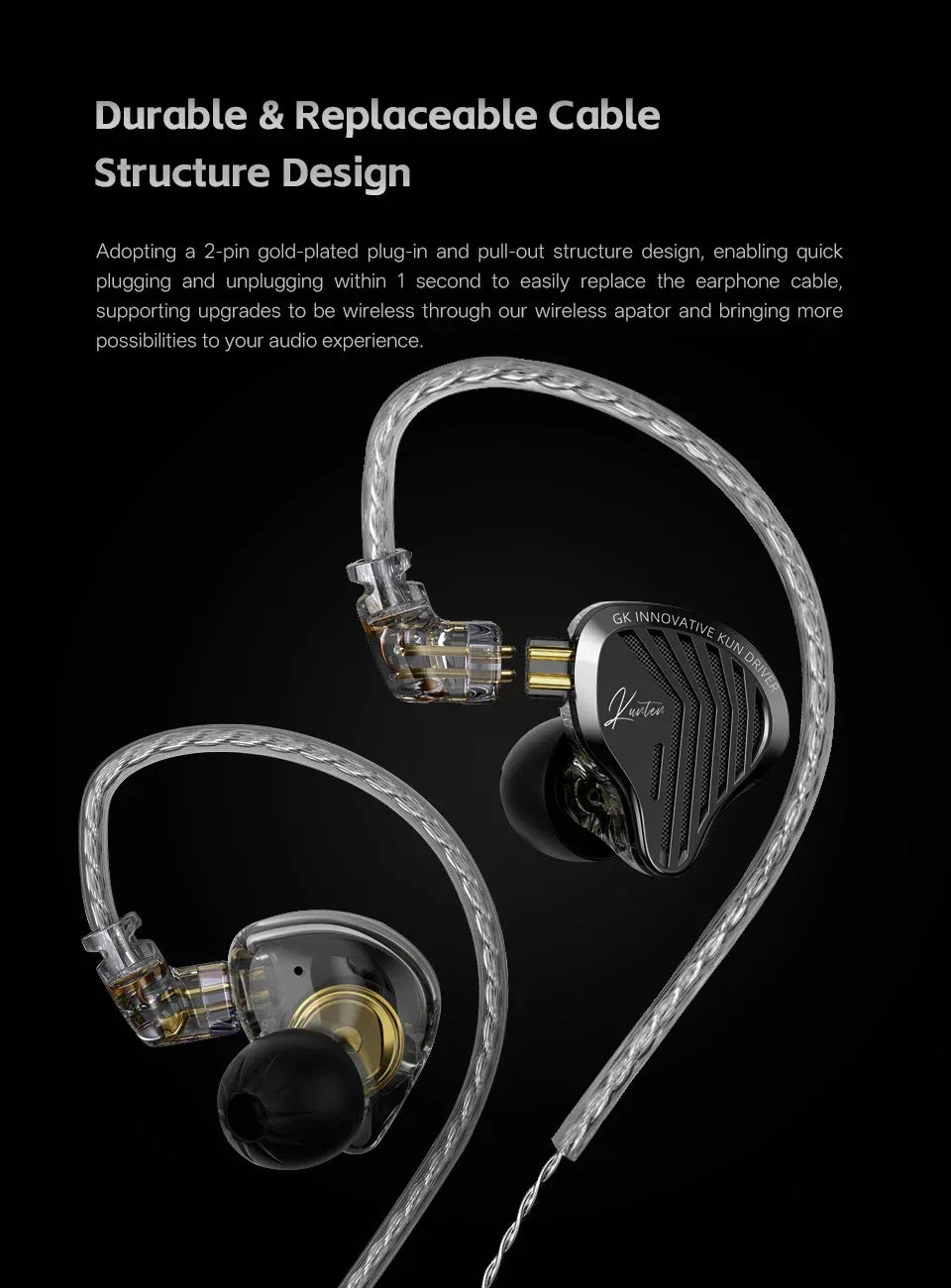 HiFi Wired Earbuds With Heavy Bass & Detachable 2-Pin Cable | Tidesmit Tidesmit