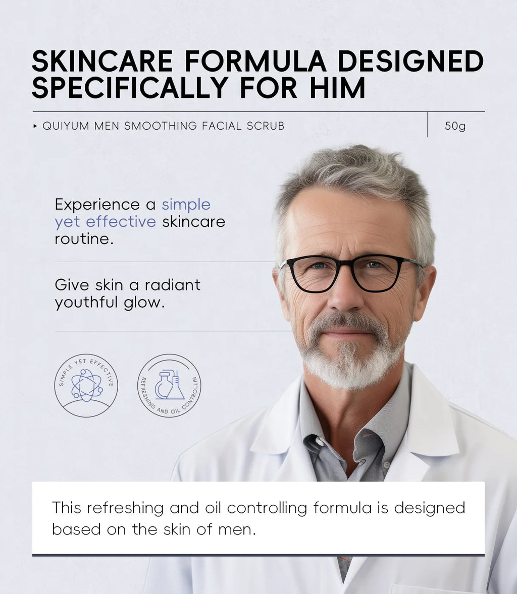 Mens Facial Scrub Exfoliator - Deep Pore Cleanser with Natural Extracts 50g Scrubs Treatments Tidesmit