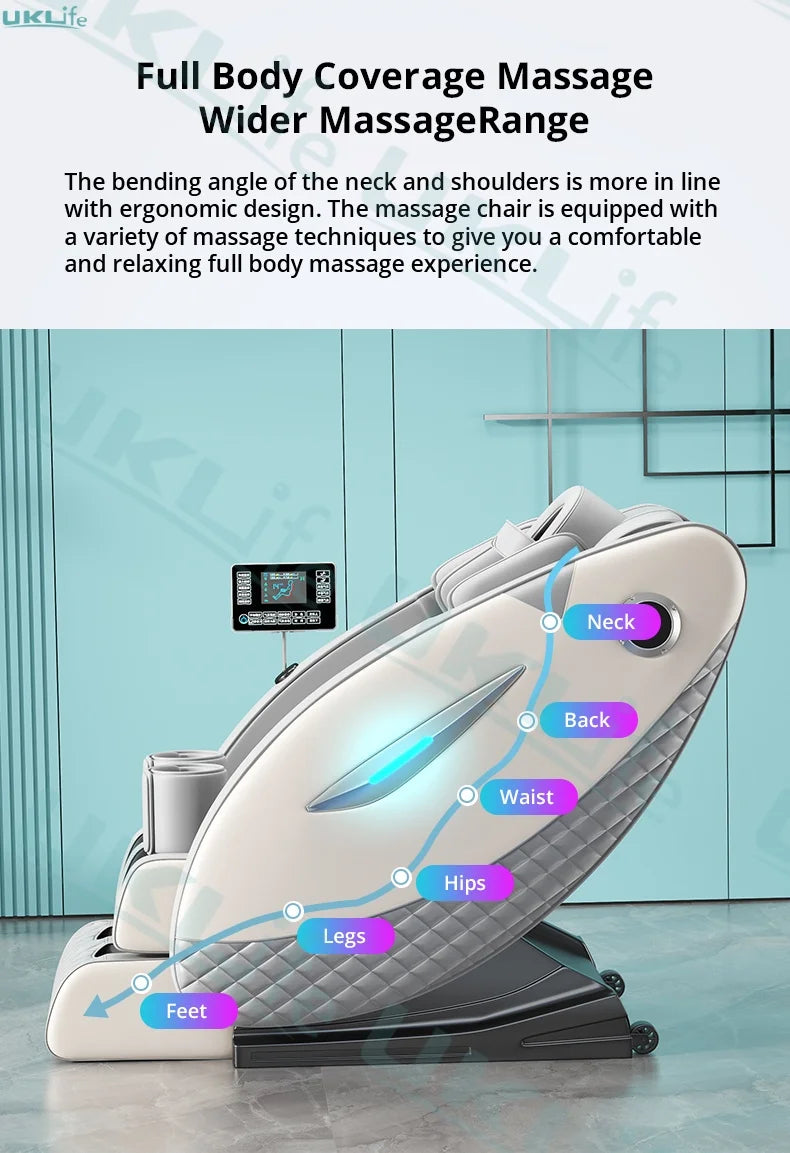 4D Full Body Massage Chair - Zero Gravity Electric Heat Recliner Body Shaping Massage Equipment Tidesmit