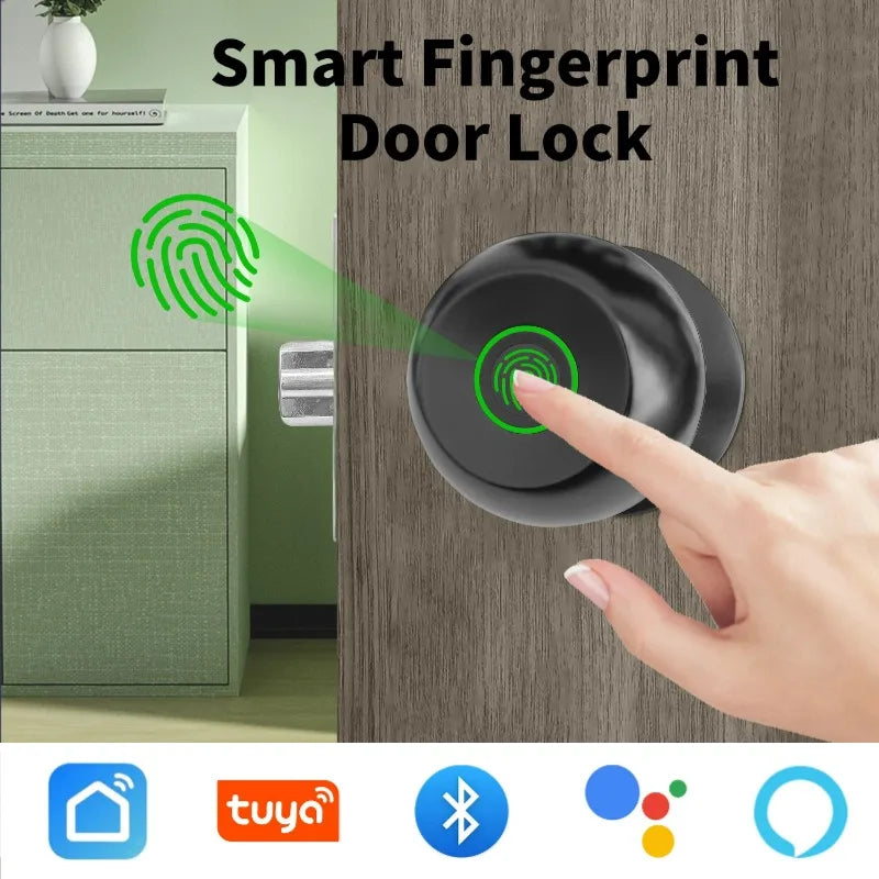 Tuya Smart Lock Fingerprint Key Unlock App Remote Control Intelligent Door Lock Keyless Security Door for Apartment