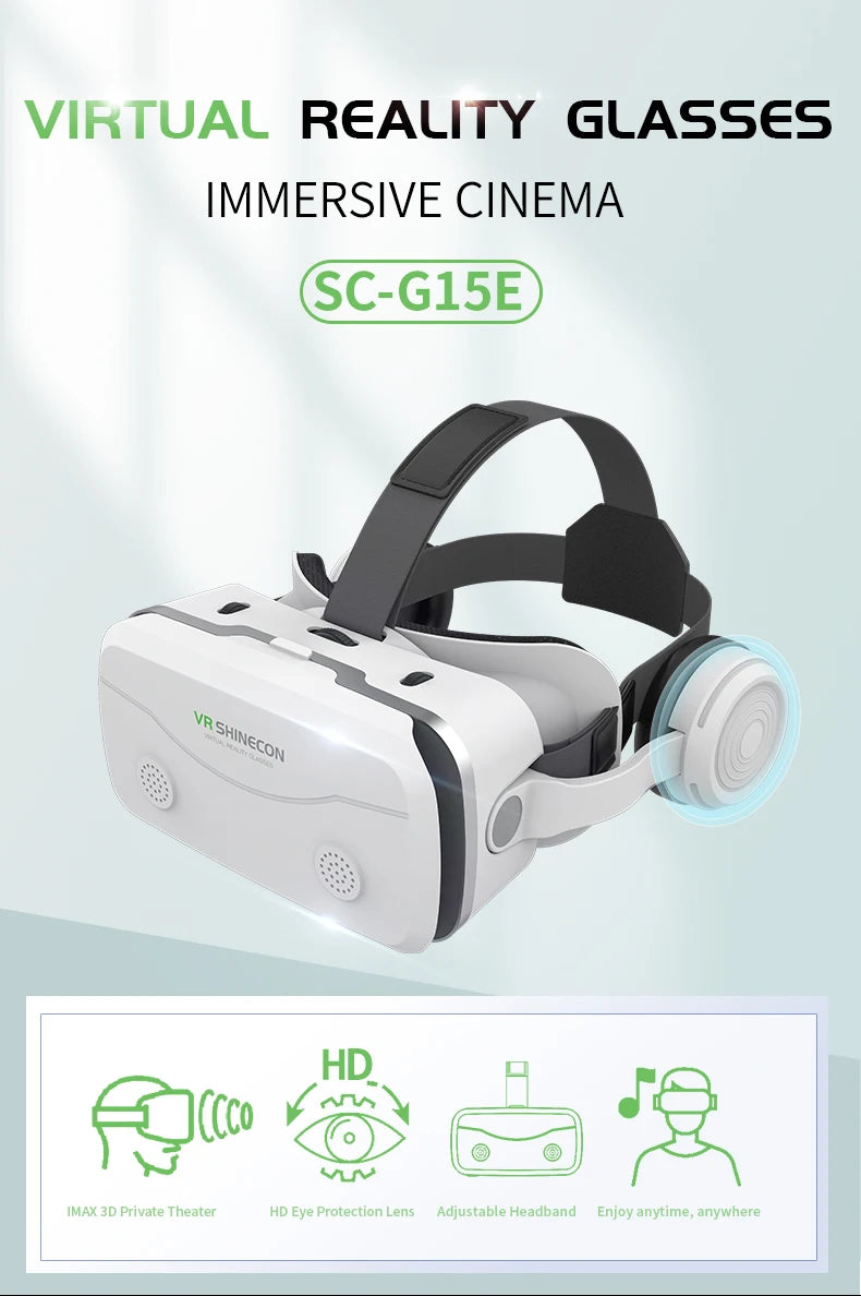 VR Headset for Smartphones - Immersive 3D Glasses with Remote Controller Tidesmit