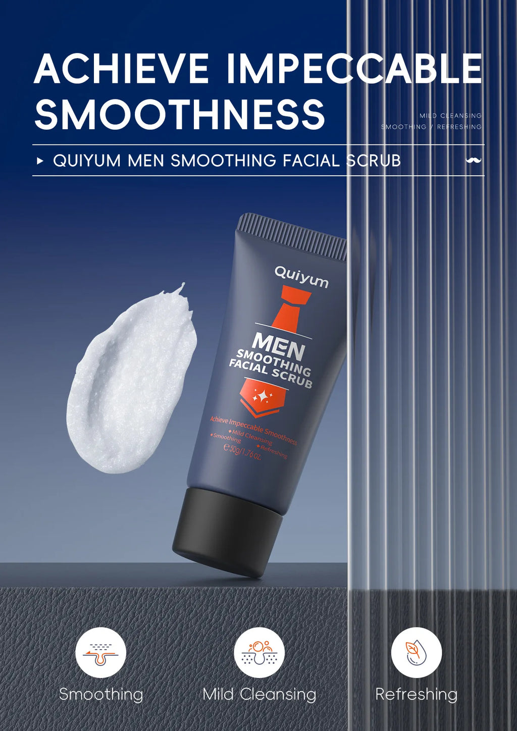 Mens Facial Scrub Exfoliator - Deep Pore Cleanser with Natural Extracts 50g Scrubs Treatments Tidesmit