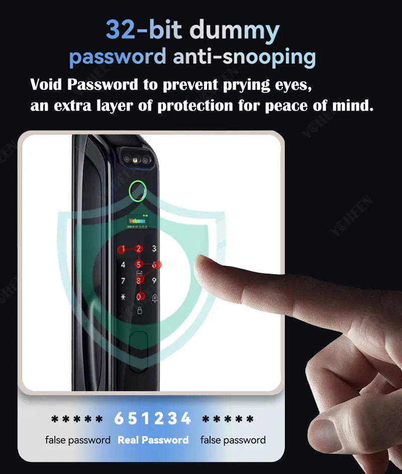 6068,5572,6072,6085 Mortise Lock Tuya Wifi App Camera Smart Digital Lock With Fingerprint Face Key Card Rfid