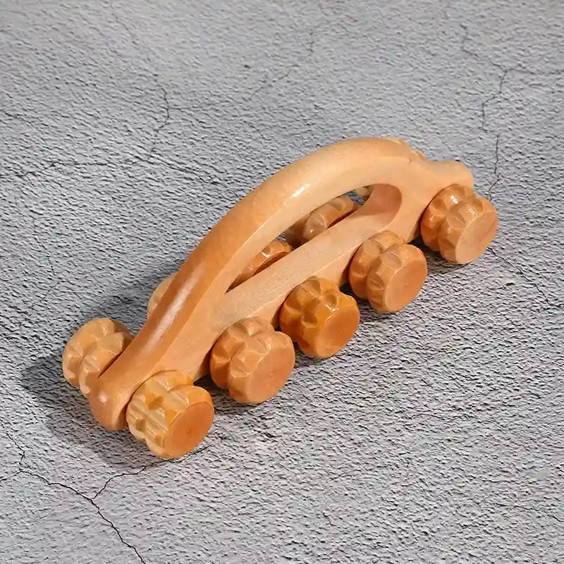 Wooden Massage Roller for Deep Tissue Muscle Relief - Tidesmit Massage Roller Shape-D Tidesmit