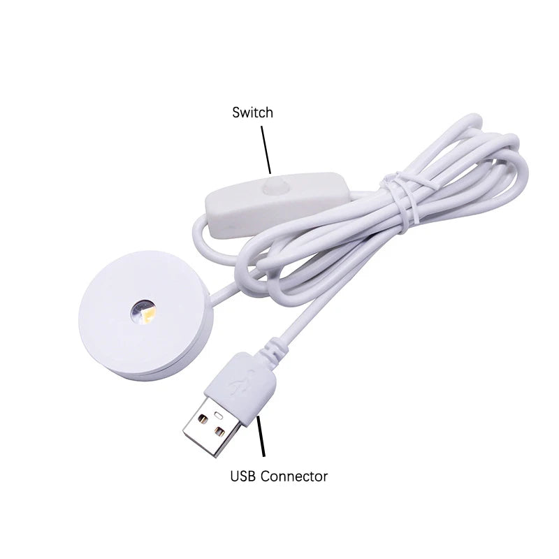 0.5W Small Flat Furniture Light - Recessed Bedroom Light USB Ultra-Flat Mini for Night Lamp Corridor Stairs Living Room Lighting