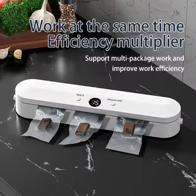 Automatic Vacuum Sealer Machine With 10pcs Free Food Saver Bags for Food Vegetables Fruits Nuts and Meat Storage Proof Sealer
