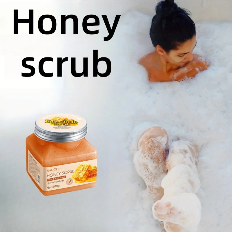 Honey Exfoliating Scrub 500g - Deep Cleansing Natural Body Treatment Scrubs Treatments 500g Tidesmit