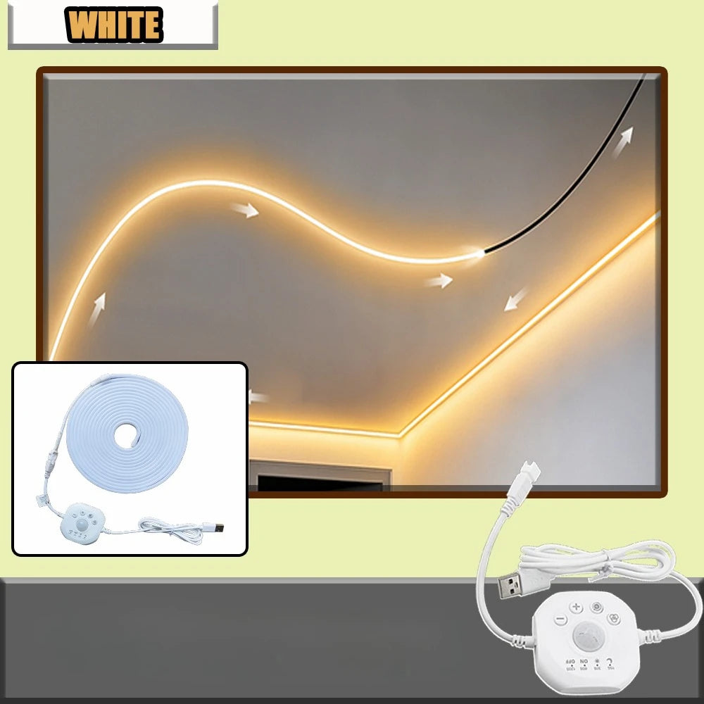 Running Water Flow Chasing LED Strip Lights 5V Motion Sensor Stairs Night Light for Room Corridor Ceiling Room Decor