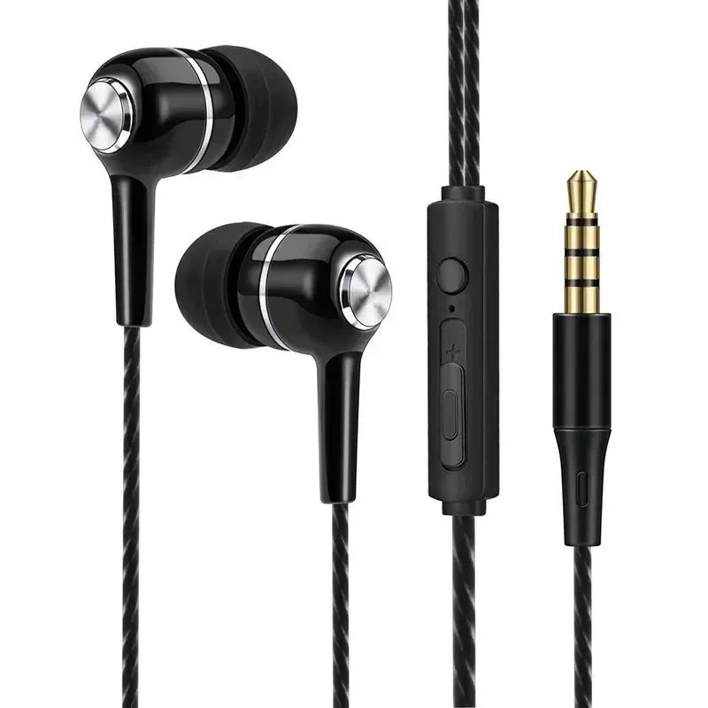 Wired Earphones with Microphone: HiFi Stereo Bass by Tidesmit black Tidesmit