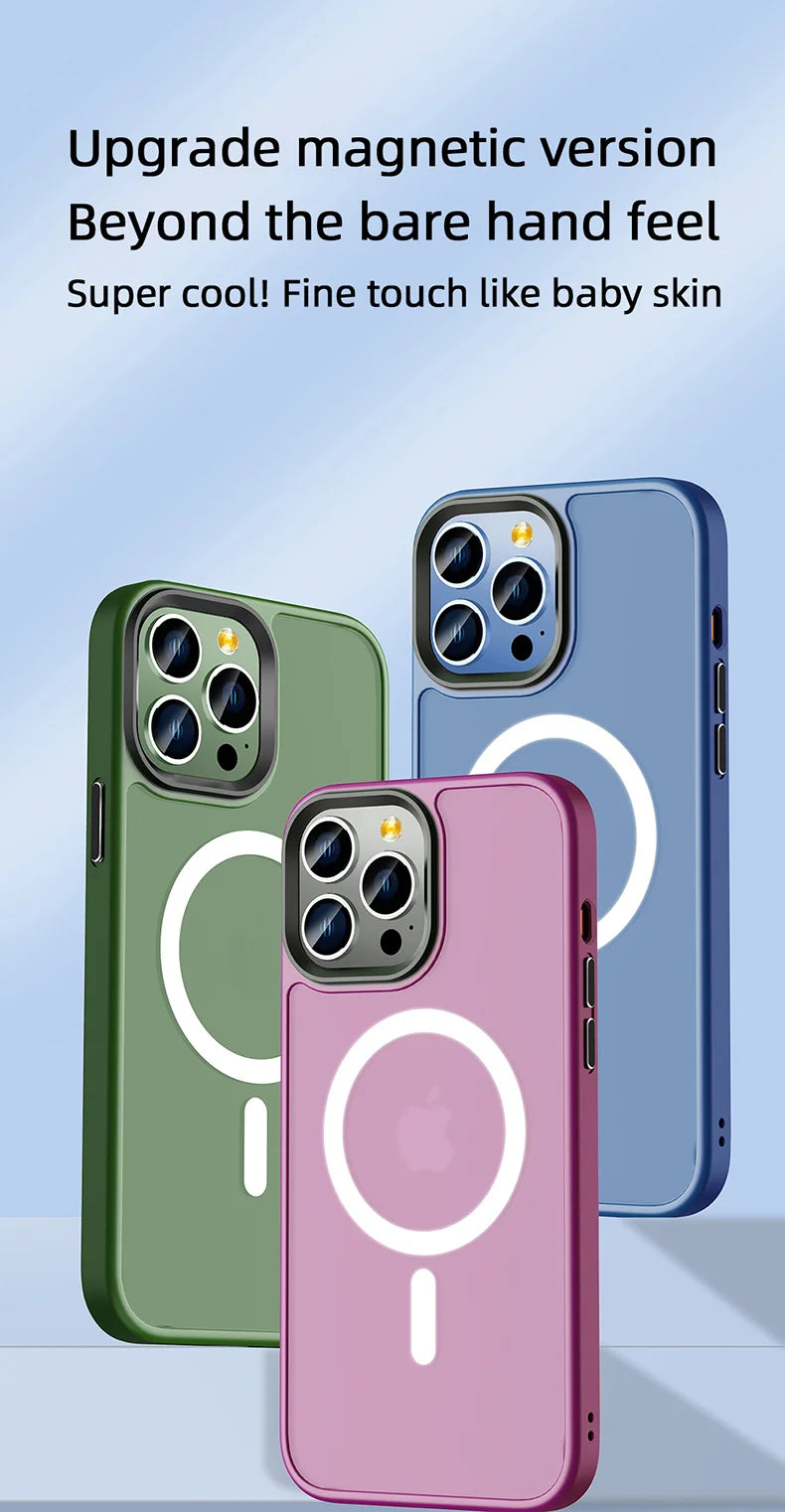 Magnetic iPhone Case with Wireless Charging & Military-Grade Drop Protection Tidesmit