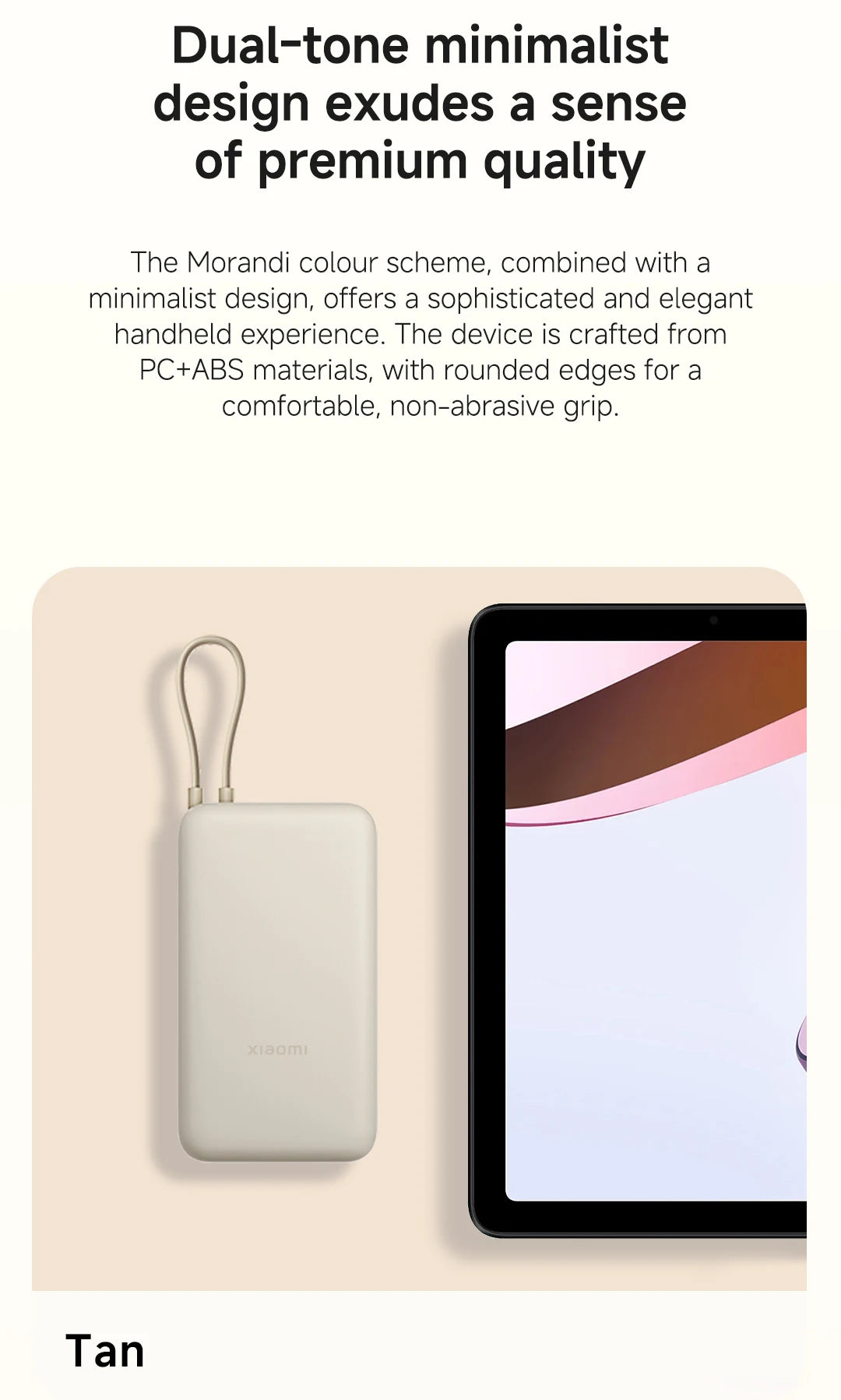 20000mAh Fast Charging Power Bank with Built-in Cable - Blue Tidesmit