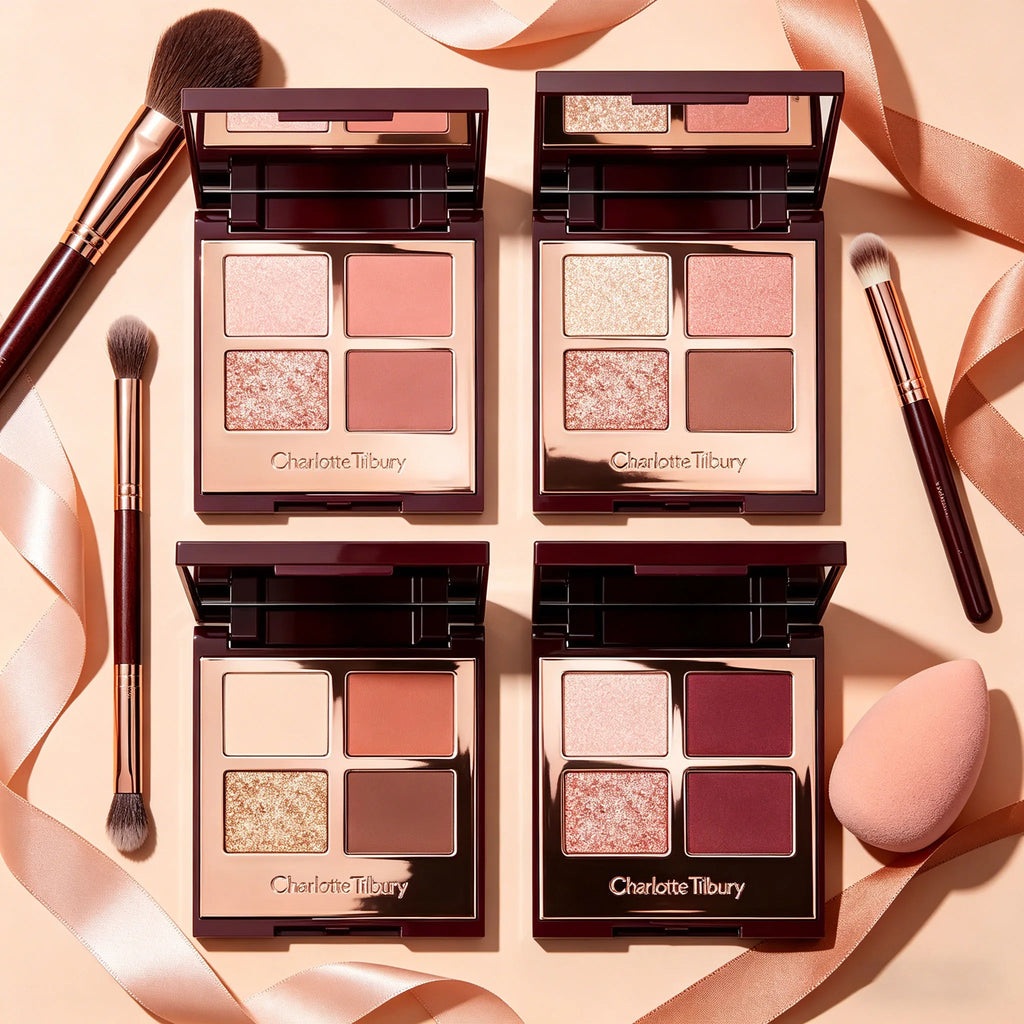 Tidesmit two-color heart blusher and eyeshadow palette showing texture close-up for lasting waterproof face makeup