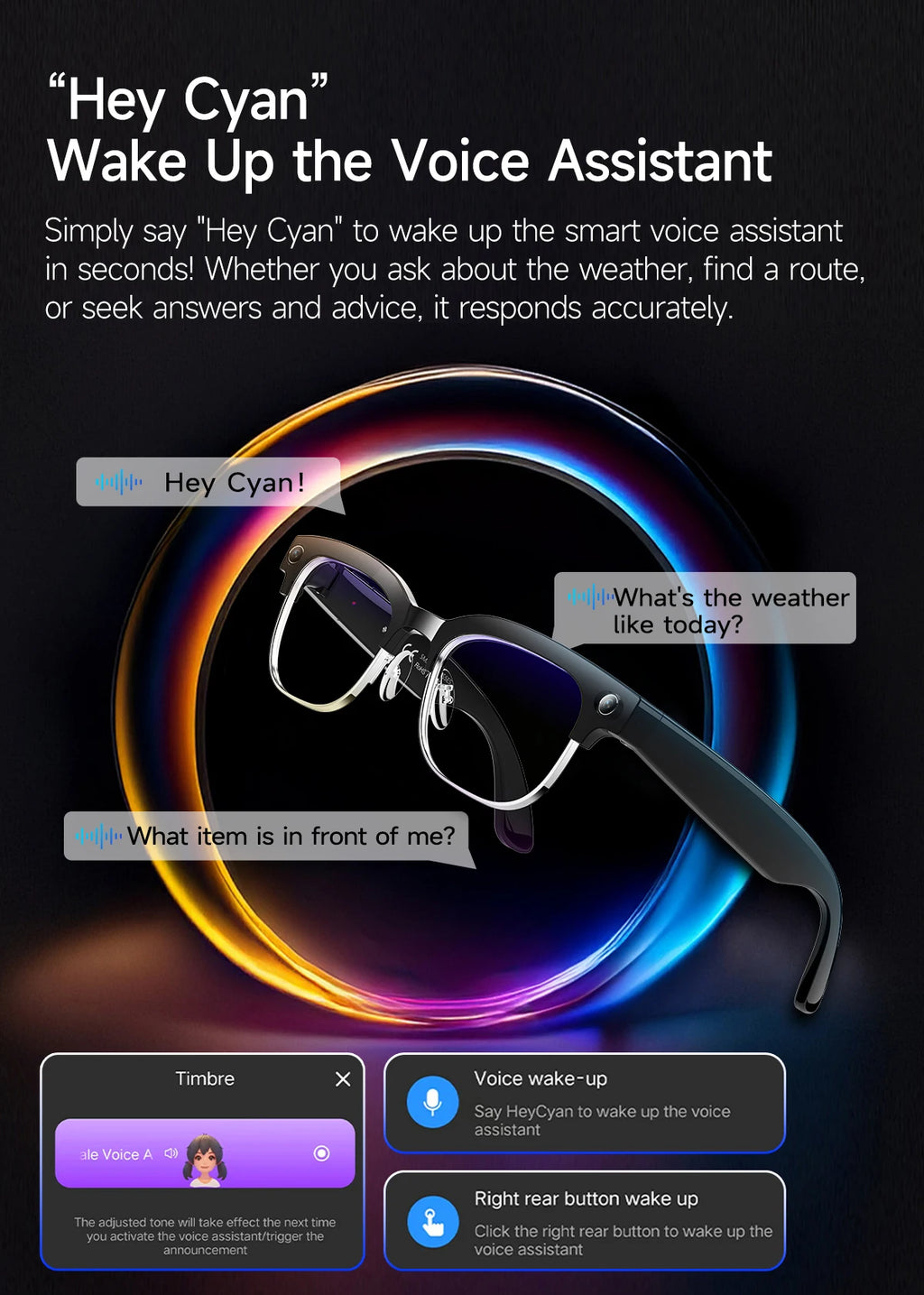 AI Smart Glasses with 4K Camera, Bluetooth, and Spatial Audio - Tidesmit Tidesmit