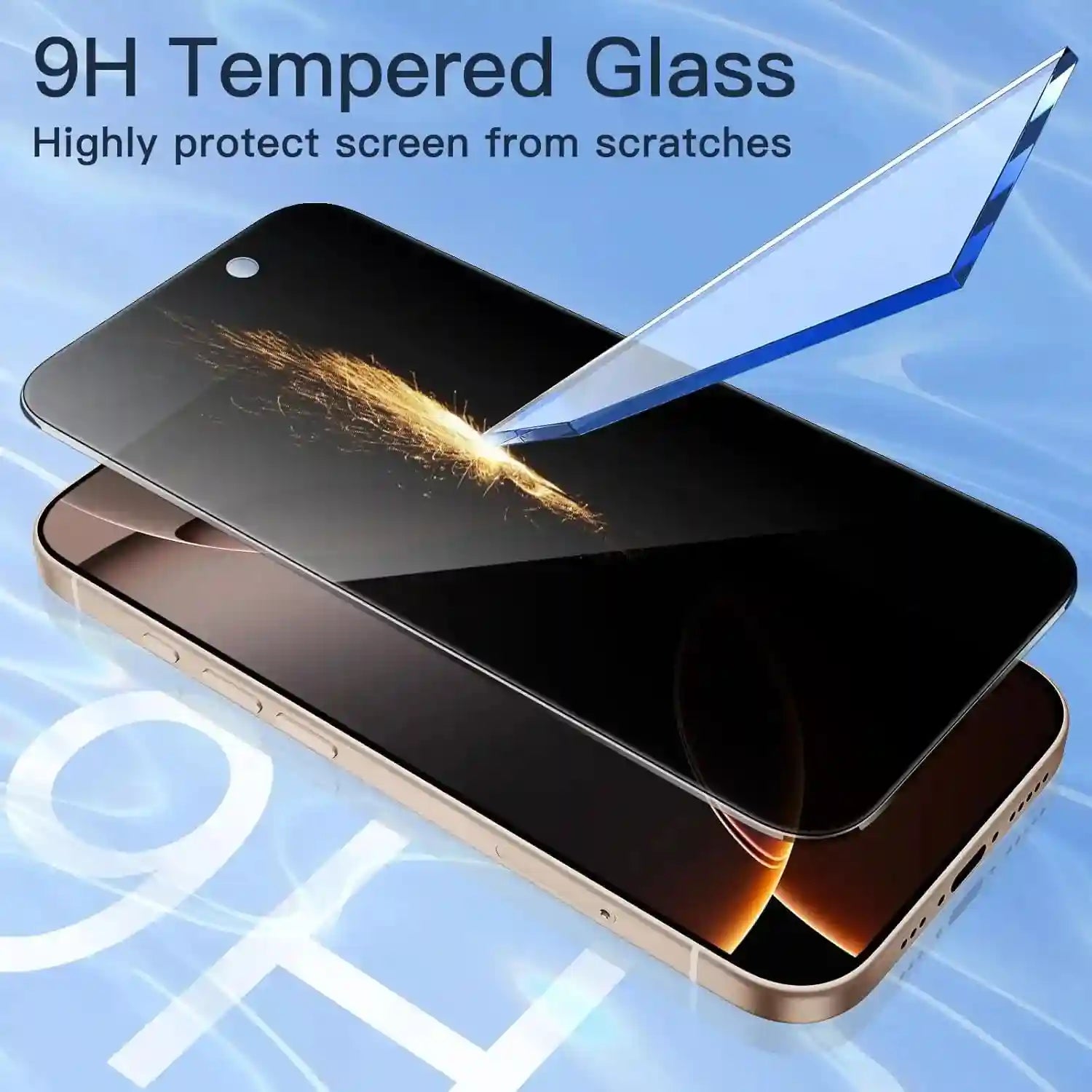 Privacy Screen Protector for iPhone 16 - 9H Hardness Anti-Spy Tempered Glass AE Tidesmit