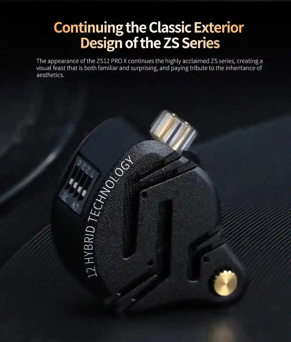 KZ ZS12 PRO X Hybrid IEMs with 1DD+5BA Drivers for Precision Audio Tidesmit