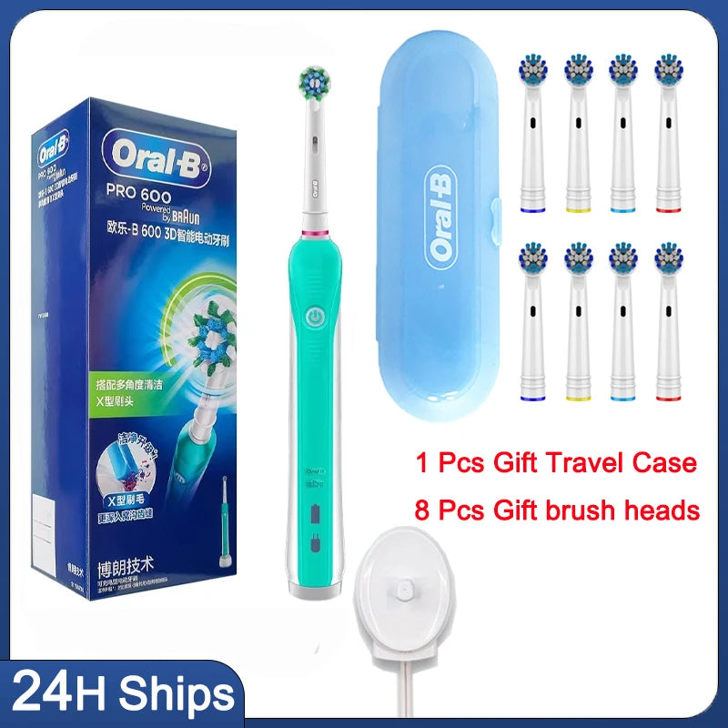 Oral B Sonic Electric Toothbrush Rechargeable 3D Rotating Tooth Brush 14 Days Long Battery Life 2Mins Smart Timer Pro600 Pro1Max