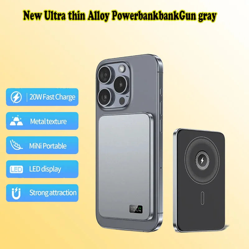 Magnetic Power Bank for iPhone 16 - Fast Wireless Charging Battery Tidesmit