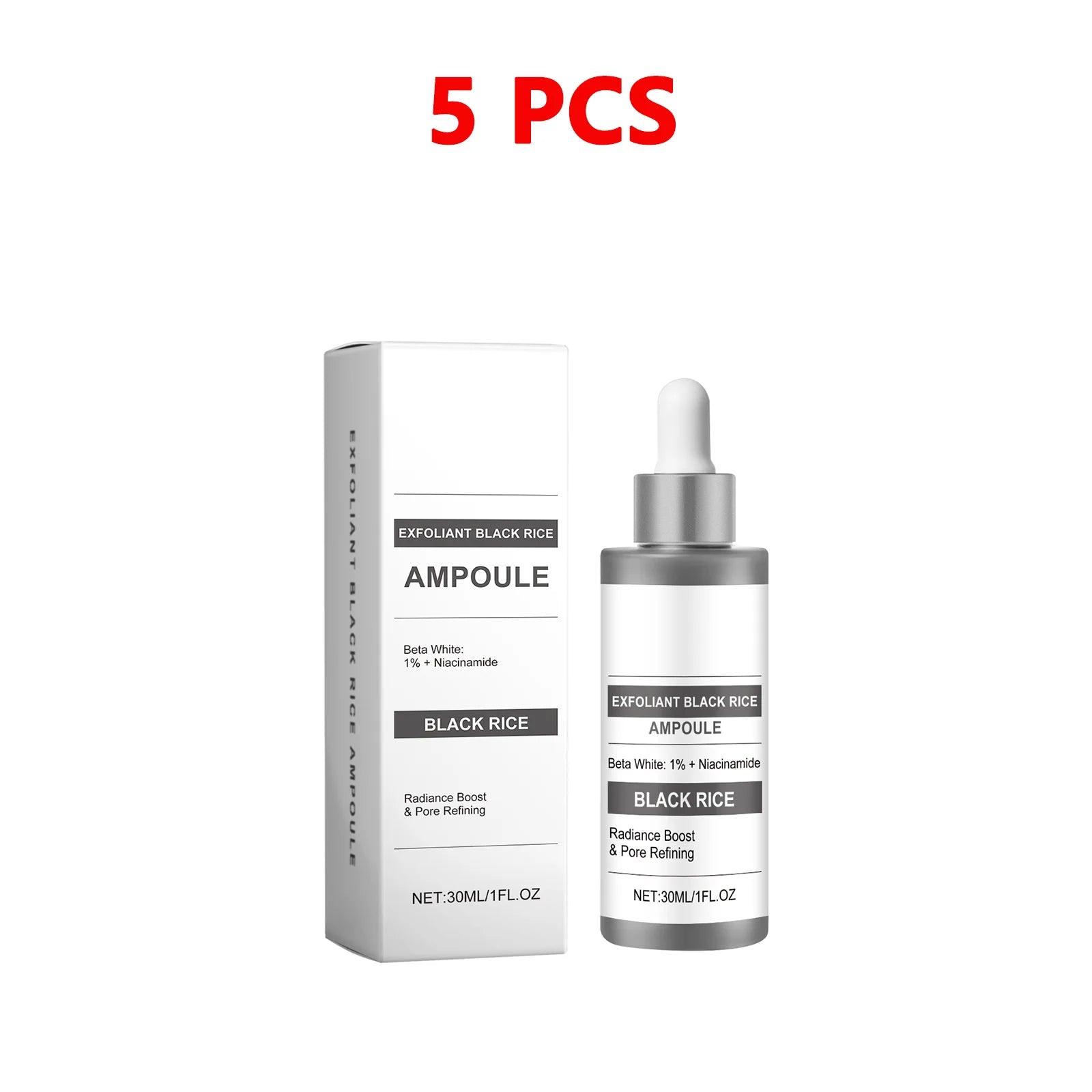 Black Rice Exfoliating Serum for Face and Body - Natural Skincare Scrubs Treatments 5pcs Tidesmit