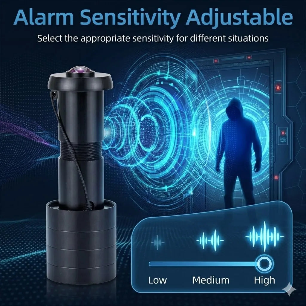 IR Night Vision 3MP 2K HD 180° Video Doorbell Peephole Camera Two-Way Audio Motion Detect, Tuya App, Dual WiFi, EU/US/UK/AU Plug