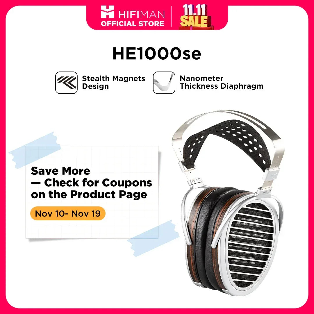 HE1000se Planar Magnetic Headphones by Tidesmit | Open-Back Silver Silver China Mainland Tidesmit