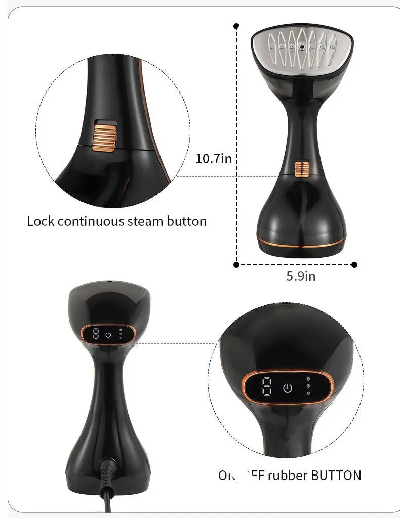 Tidesmit portable handheld garment steamer for clothes, showing compact design and quick-heat ironing features