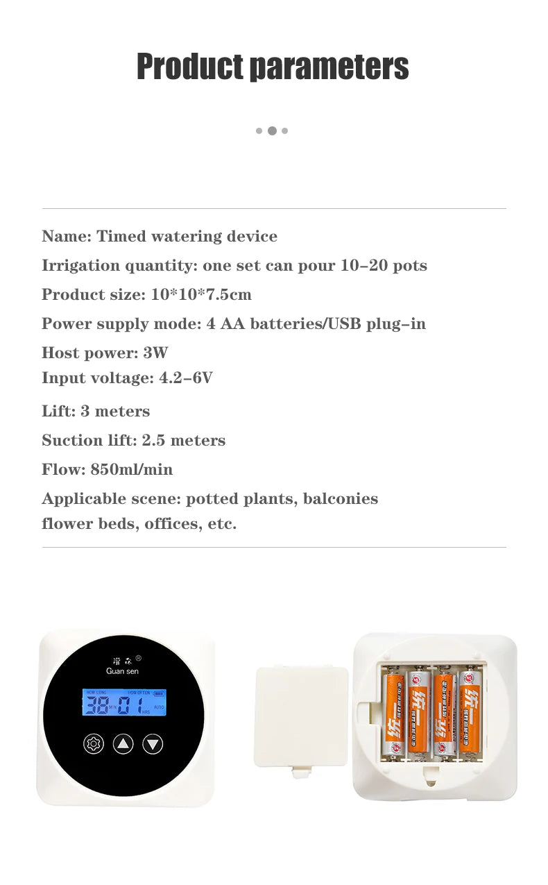 New Automatic Drip Irrigation System Greenhouse Watering Timer Garden Water Pump Controller Potted Plant Watering Device Set