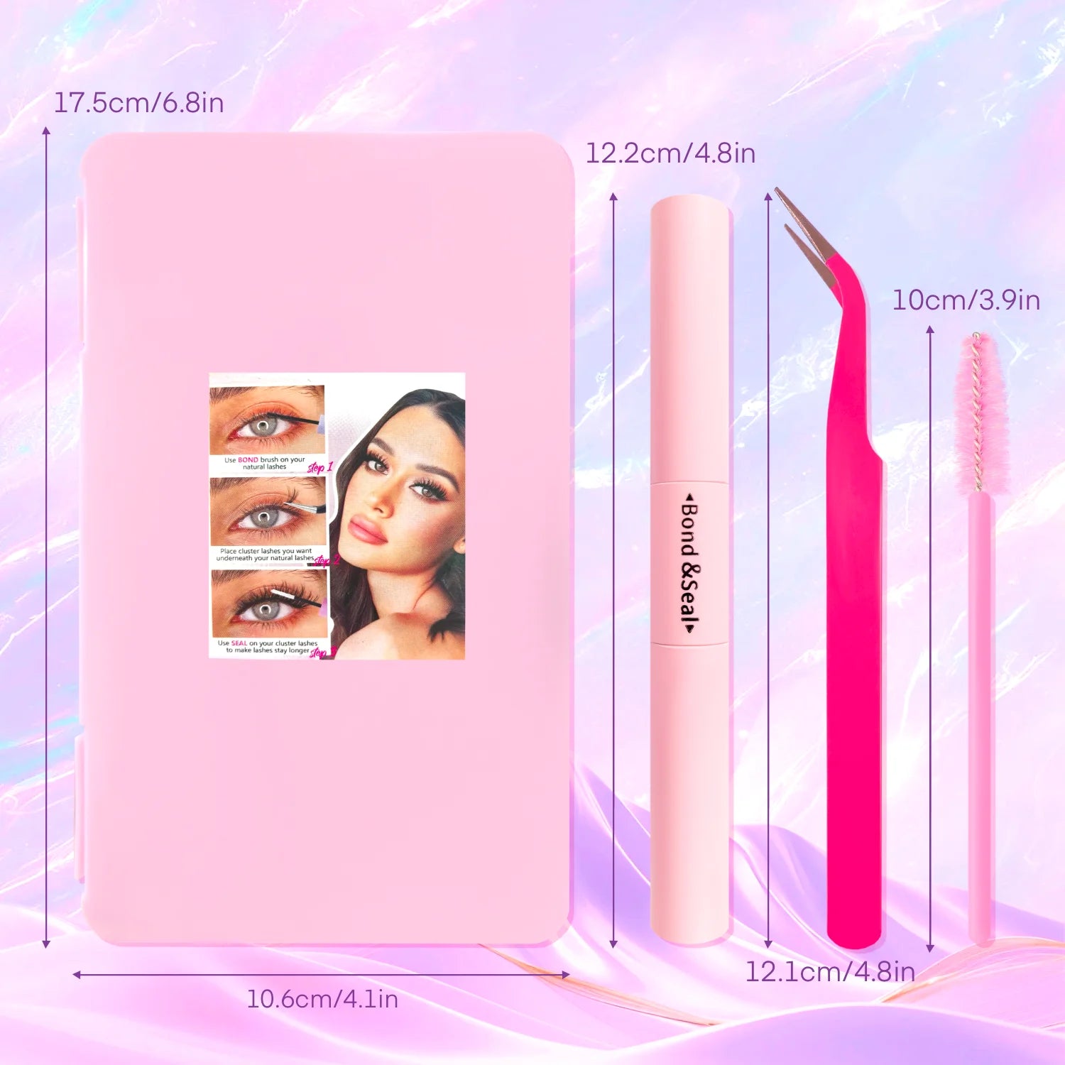 720/200pcs eyelash Extension Kit Fluffy Eyelash Extension kit with Lash Bond and Seal Lash Tweezers Thick Lash Clusters Wispy False Eyelashes Tidesmit