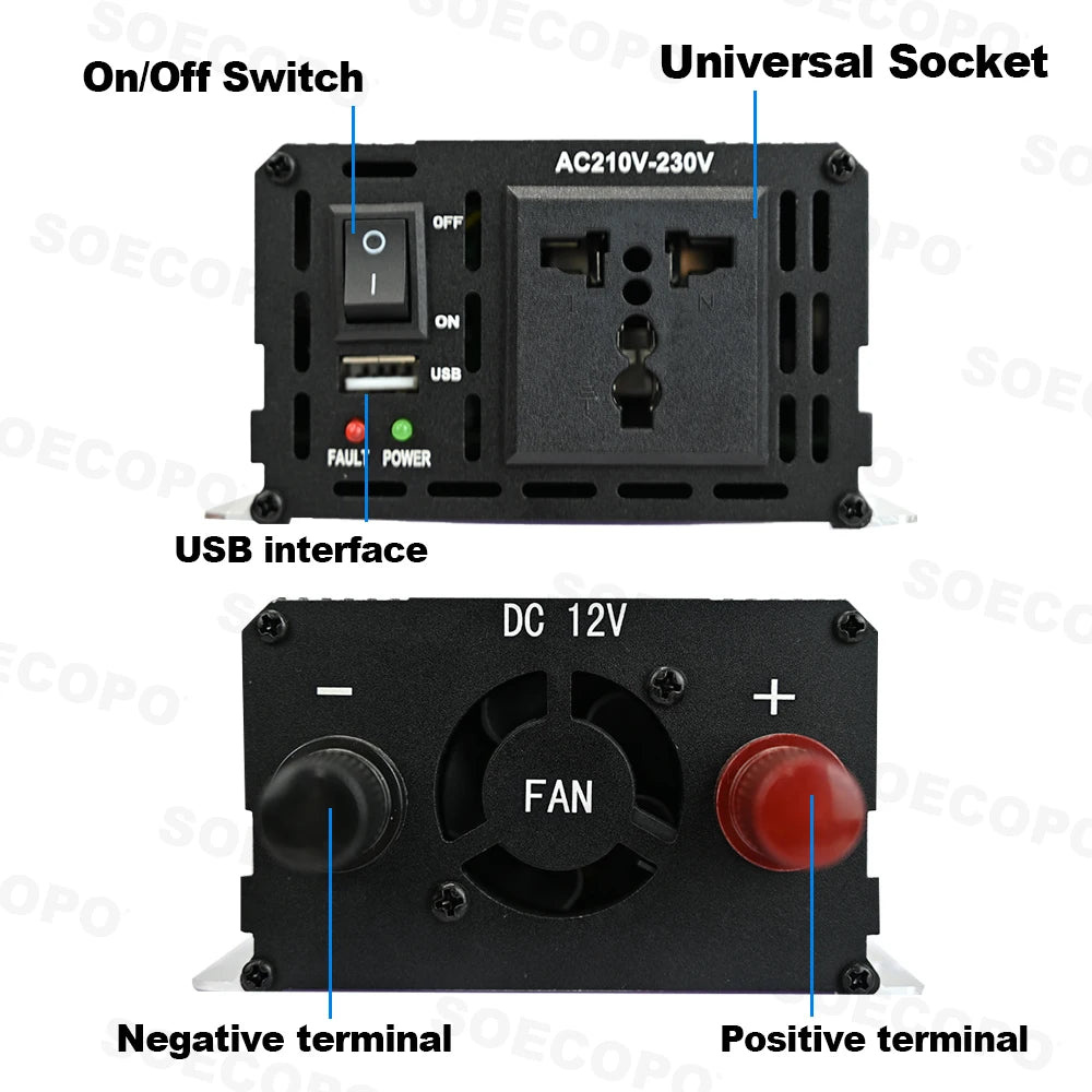 Caravan Solar System Kit Camping DC 12V - AC 110V/220V Inverter Complete Solar Kit for Home 10000w USB 5V/1.5A 100A Controller