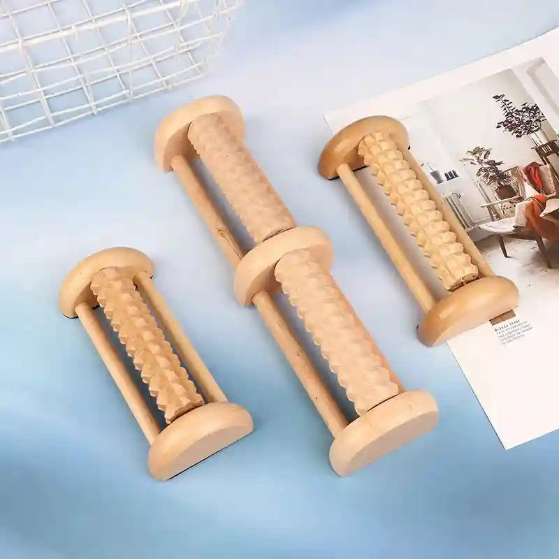 Wooden Foot Massager Roller | Deep Tissue Reflexology Tool Massage Roller Tidesmit