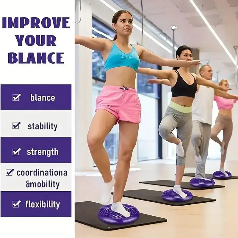 Anti-burst Inflatable Balance Pad Thickened Massage Cushion Yoga Fitness Mat for Home Pilates Workout