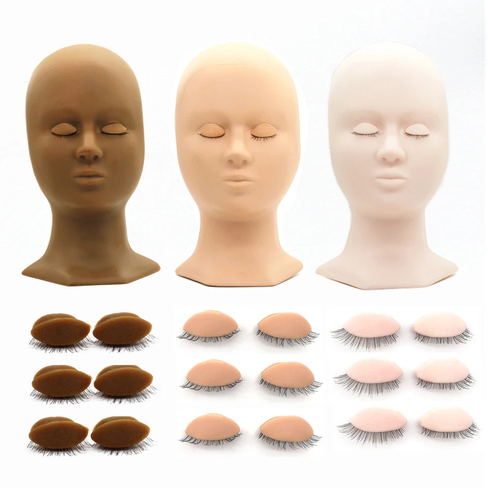 Tidesmit mannequin training head with removable eyelids for lash extension practice and cosmetic makeup application